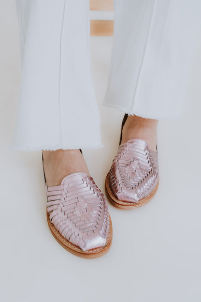 Huaraches Romina Rosa Metalico