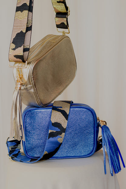 Bolso Crossbody AZUL METÁLICO