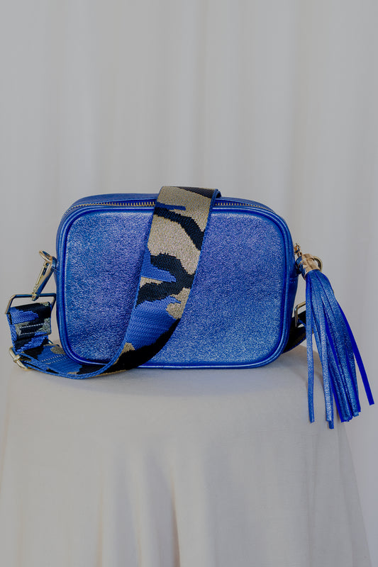 Bolso Crossbody AZUL METÁLICO