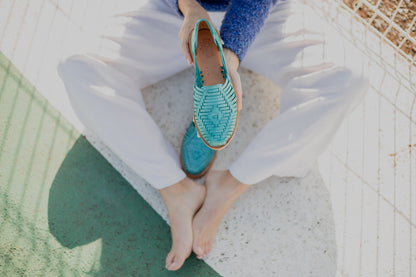 Huaraches Romina Turquesa