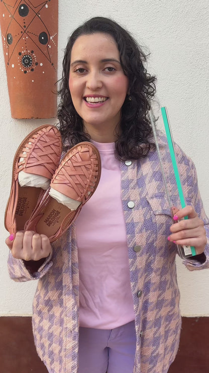 Huaraches Valentina Rosa Mexicano